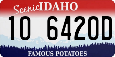 ID license plate 1O6420D