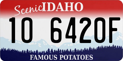 ID license plate 1O6420F