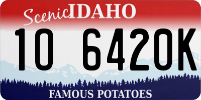 ID license plate 1O6420K
