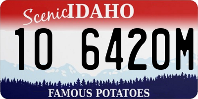 ID license plate 1O6420M