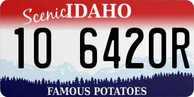 ID license plate 1O6420R