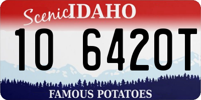 ID license plate 1O6420T