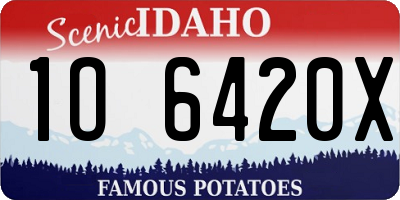 ID license plate 1O6420X