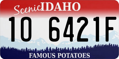 ID license plate 1O6421F