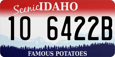 ID license plate 1O6422B