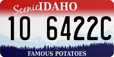 ID license plate 1O6422C