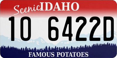 ID license plate 1O6422D