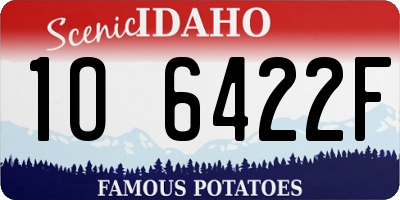 ID license plate 1O6422F