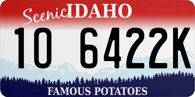 ID license plate 1O6422K