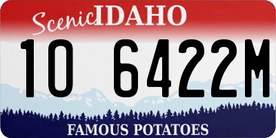 ID license plate 1O6422M