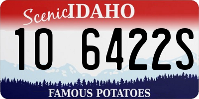 ID license plate 1O6422S