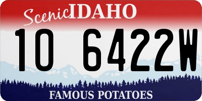 ID license plate 1O6422W