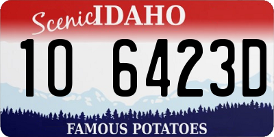 ID license plate 1O6423D