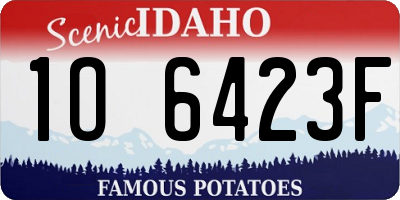 ID license plate 1O6423F