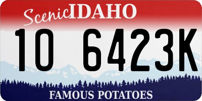 ID license plate 1O6423K