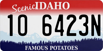 ID license plate 1O6423N