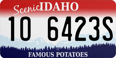 ID license plate 1O6423S