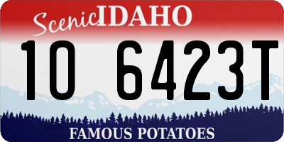 ID license plate 1O6423T