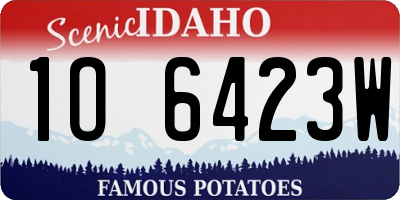 ID license plate 1O6423W