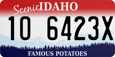 ID license plate 1O6423X