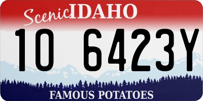 ID license plate 1O6423Y