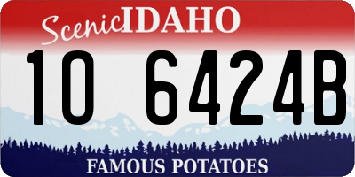 ID license plate 1O6424B