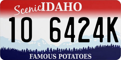 ID license plate 1O6424K
