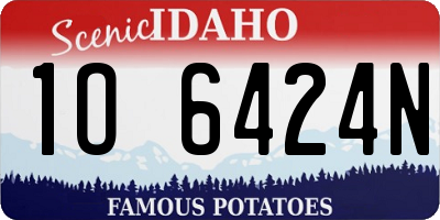 ID license plate 1O6424N