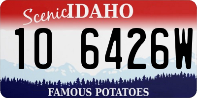 ID license plate 1O6426W