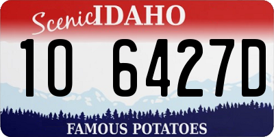 ID license plate 1O6427D