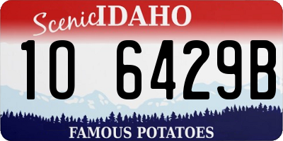 ID license plate 1O6429B
