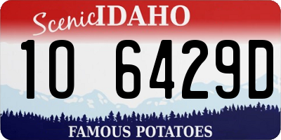 ID license plate 1O6429D