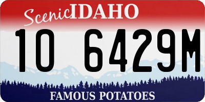 ID license plate 1O6429M