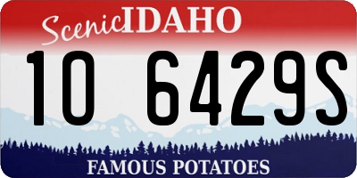 ID license plate 1O6429S