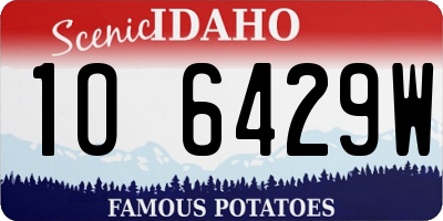 ID license plate 1O6429W