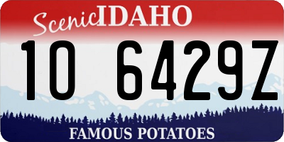 ID license plate 1O6429Z
