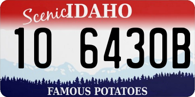 ID license plate 1O6430B