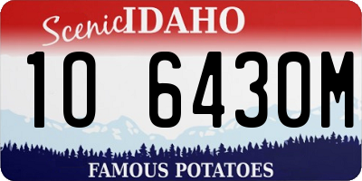 ID license plate 1O6430M