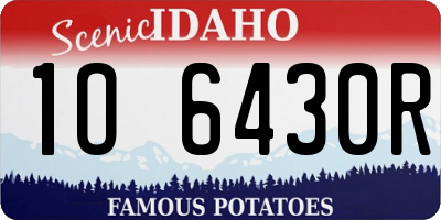 ID license plate 1O6430R
