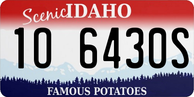 ID license plate 1O6430S