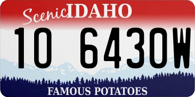 ID license plate 1O6430W