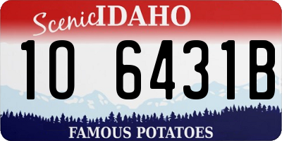 ID license plate 1O6431B