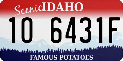 ID license plate 1O6431F
