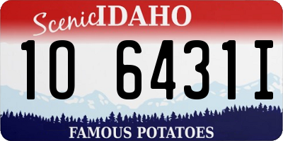 ID license plate 1O6431I