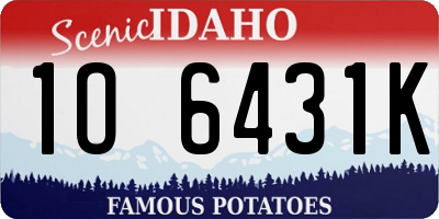 ID license plate 1O6431K