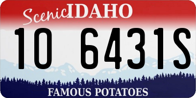 ID license plate 1O6431S