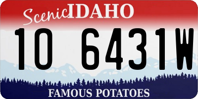 ID license plate 1O6431W