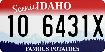 ID license plate 1O6431X