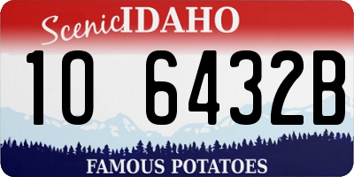 ID license plate 1O6432B