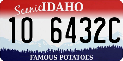 ID license plate 1O6432C